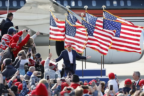 Donald Trump em comício no Ohio.