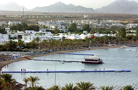 Praia egipcia de Sharm el-Sheik, no Mar Vermelho