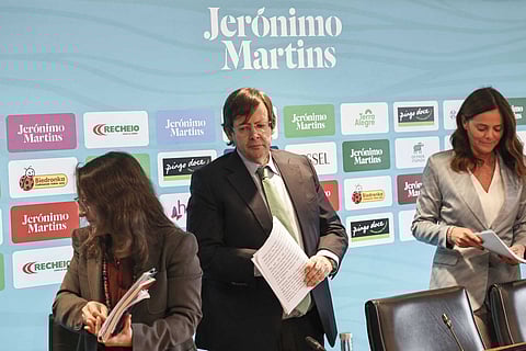 O CEO da Jerónimo Martins, Pedro Soares dos Santos, na apresentação de contas da companhia