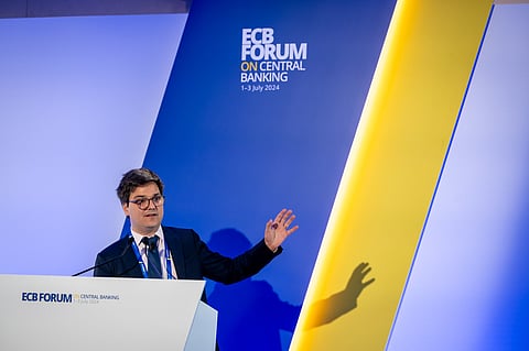 Antonin Bergeaud, economista da HEC Paris, no Fórum BCE 2024. Fotografia: Banco Central Europeu