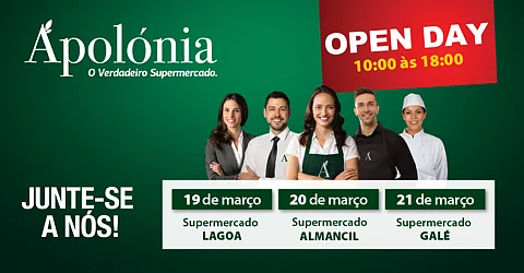 Supermercados Apolónia oferecem 70 vagas de emprego