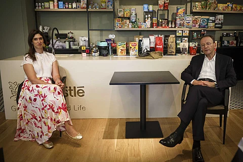 Anna Lenz, diretora-geral da Nestlé Portugal, e Mark Schneider, CEO da Nestlé