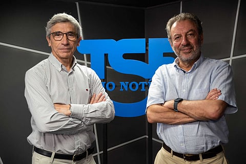 João Lopes, professor na escola de Psicologia da Universidade do Minho e coordenador nacional do programa “A a Z – Ler Melhor Saber Mais”, e Nuno Crato, presidente da IE. Foto: Carlos Pimentel