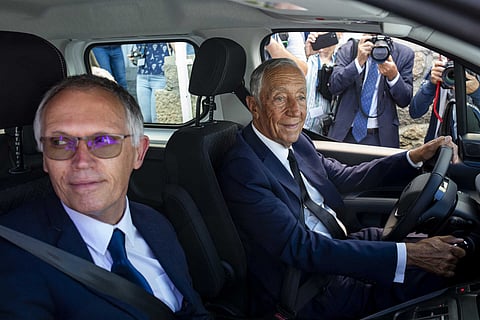 Carlos Tavares, CEO do grupo Stellantis, e o Presidente Marcelo Rebelo de Sousa