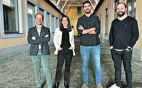 O CEO Tiago Rebelo (terceiro a contar da esquerda) e elementos da sua equipa. FOTO: D.R.