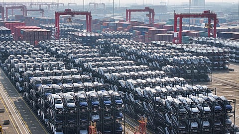 Carros elétricos da BYD em Suzhou, na China. Foto: AFP