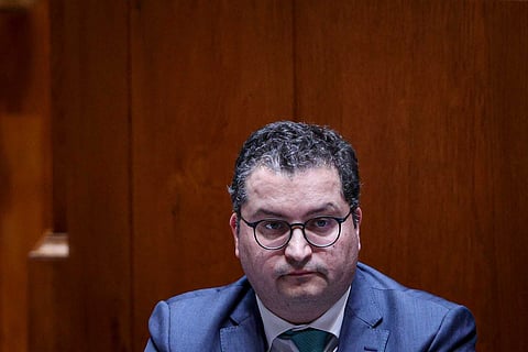 Joaquim Miranda Sarmento, ministro das Finanças. Fotografia: FILIPE AMORIM / AFP