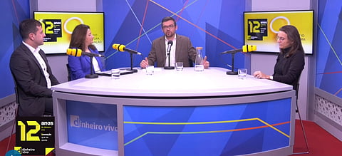 No estúdio do Dinheiro Vivo, Ricardo Carneiro, da Multipessoal, Elsa Carvalho, da WTW Portugal, o jornalista Bruno Contreiras Mateus e Magda Viçoso, da Morais Leitão.