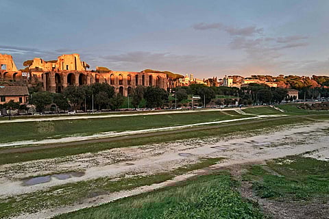 O Circus Maximus, no centro da capital italiana, foi o local escolhido para os protestos