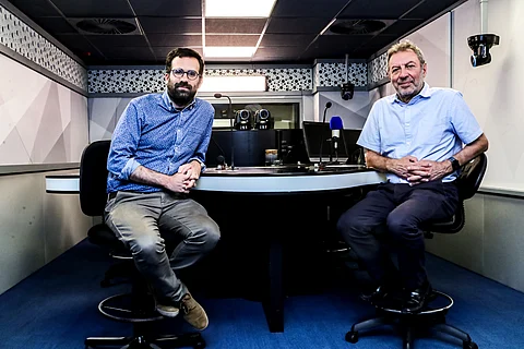 O investigador Pedro Freitas e Nuno Crato.