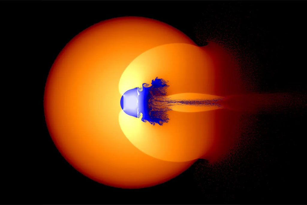धुंधला कोर – बृहस्पति के अंदर भारी और हल्के तत्व धीरे-धीरे मिलते गए, जिससे ठोस सीमा की बजाय मिश्रित ढांचा बना।