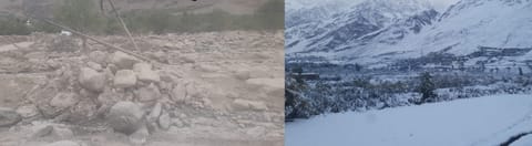 12 अगस्त को कारगिल की सुरु घाटी में पहले बाढ़ आई और 26 अगस्त को यहीं बर्फबारी हो गई। फोटो: आदित्य मिश्रा