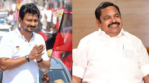 (L-R) Udhayanidhi Stalin, Edappadi K Palaniswami