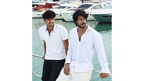 Sigma director Jason Sanjay and actor Sundeep Kishan (Photo: IANS)