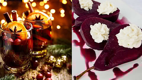 Mulled Wine & pached