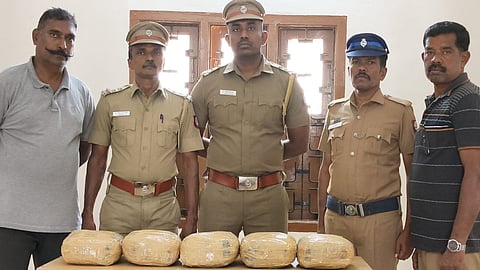 Railway police seized cannabis.