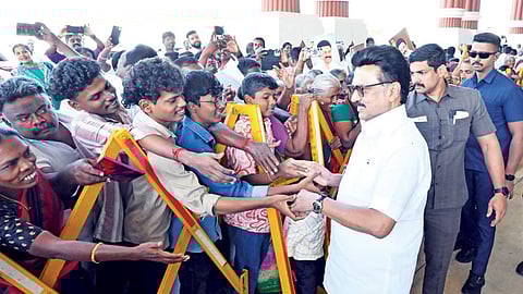 Chief Minister MK Stalin at the Porunai Museum in Tirunelveli