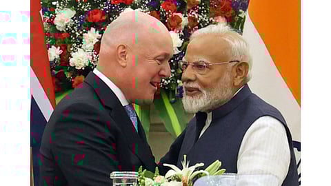 Prime Minister Narendra Modi and New Zealand Prime Minister Christopher Luxon (Photo: IANS)