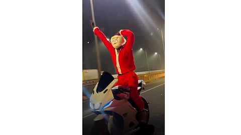 Chennai police have started a search for rash driving Santa Claus