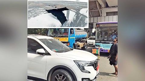Eyewitnesses said multiple stones fell in quick succession, severely damaging the vehicle’s front windscreen and roof