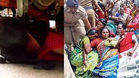 Visuals from the Cleanliness worker's protest in the city