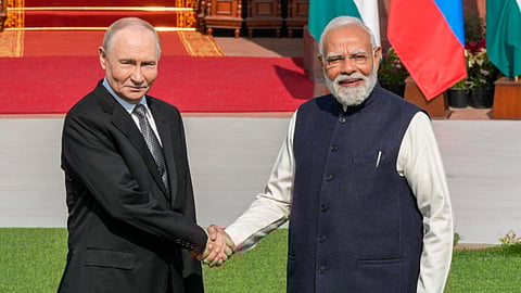 Russian President Vladimir Putin, Prime Minister Narendra Modi