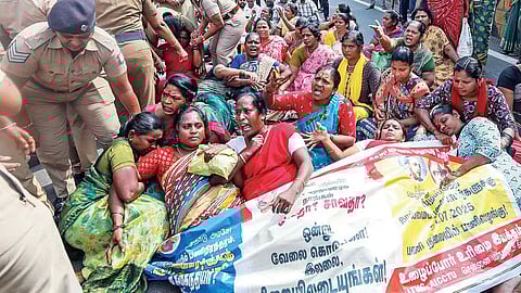File Image of Sanitation Worker's protest