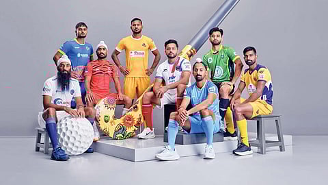 Captains of the eight competing teams in the HIL