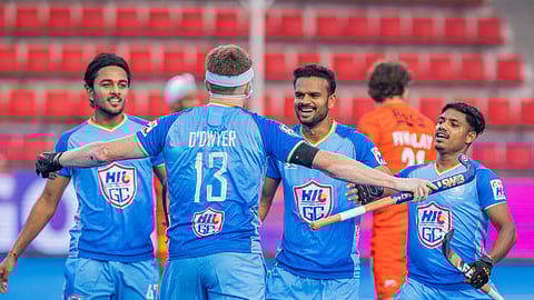 HIL GC players celebrate after scoring