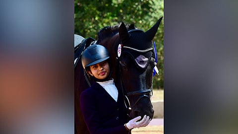 Miraya Dadabhoy with her horse Knock Out