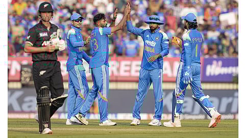 Indian pacers shine but Daryl Mitchell's half-ton guides NZ to 300 for 8 in first ODI