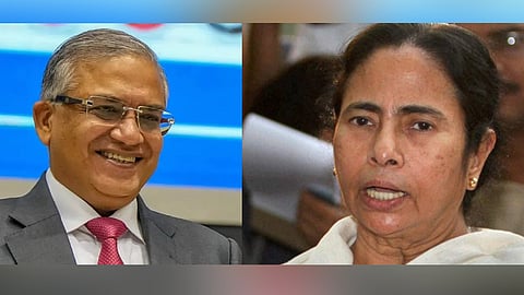 (L) CEC Gyanesh Kumar, (R) Mamata Banerjee