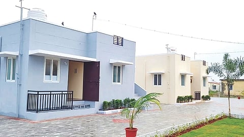 Model houses constructed on Parandur GH campus at a cost of around Rs 8 lakh each