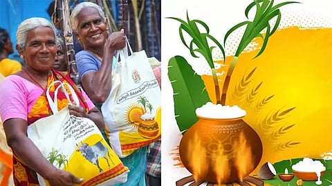 People Receiving Pongal Hamper