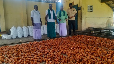 Jaggery manufactured at Ayyampettai in Thanjavur