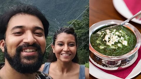 (L) Aditya Prakash and Urmi Bhattacheryya, (R) Palak paneer