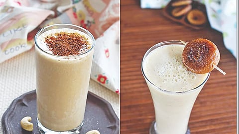Creamy fig & classic Sharjah milk shakes
