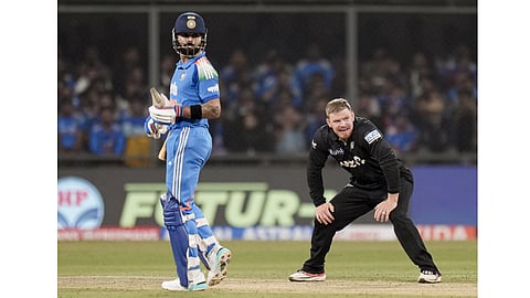 India's Virat Kohli during the third ODI cricket match between India and New Zealand, at Holkar Cricket Stadium, in Indore, Madhya Pradesh, Sunday, Jan. 18, 2026