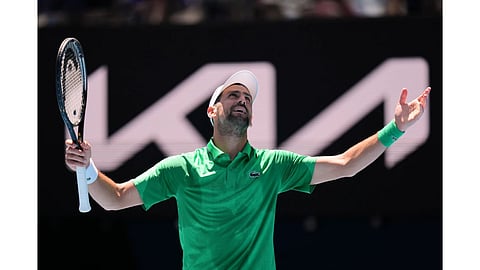 Novak Djokovic at the Australian open in Melbourne.