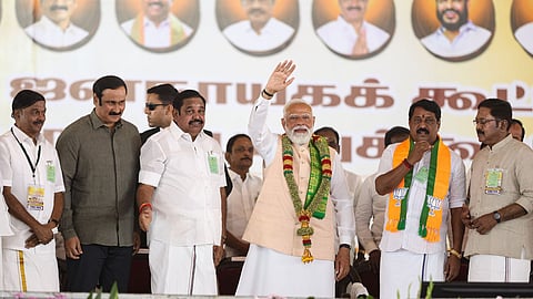 Addressing a massive gathering in Maduranthakam, Prime Minister Narendra Modi officially launched the NDA’s campaign for the 2026 Tamil Nadu Assembly elections. Flanked by AIADMK’s EPS and other alliance partners