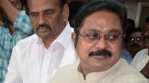 Manickaraja with TTV Dhinakaran (File pic)