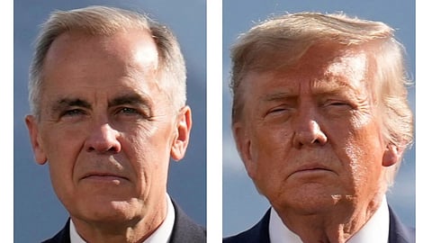 Canada PM Mark Carney (L) and US President Donald Trump (R)
