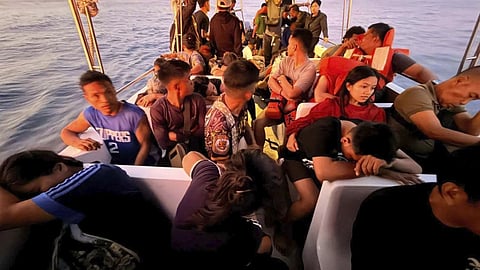 Rescued passengers from M/V Trisha Kerstin, 3 an inter-island cargo and passenger ferry that sank, on a boat around waters of Isabela City, Basilan Province, Philippines