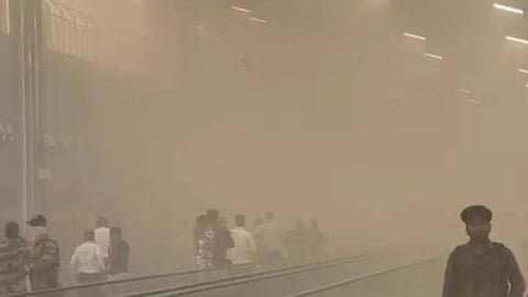 Visual from the smoke-filled Chennai airport