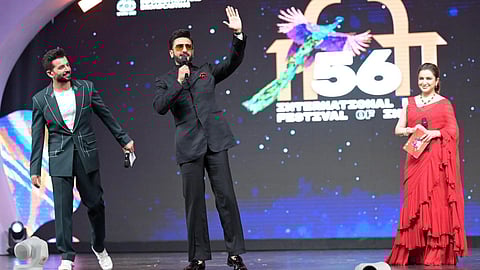Bollywood actor Ranveer Singh during the closing ceremony of the 56th International Film Festival of India (IFFI), in Panaji, Goa, Friday, Nov. 28, 2025.