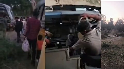 Visuals showing passengers alighting after a safari vehicle broke down at the Mudumalai Tiger Reserve.