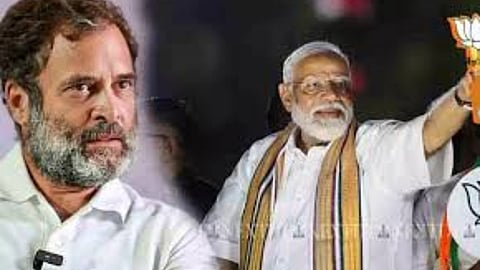 (L-R) Rahul Gandhi and PM Modi