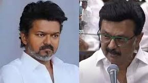(L-R) Vijay and MK Stalin