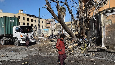 The site of Saturday's suicide bombing in Quetta, Pakistan
