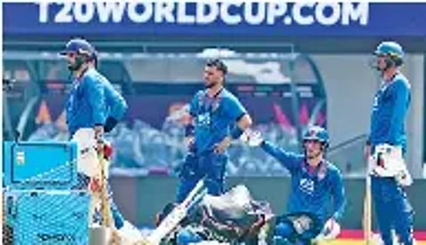 Afghanistan players during a training session